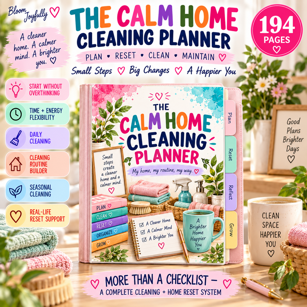 The Calm Home Cleaning Planner — Printable PDF — existing product preview 2