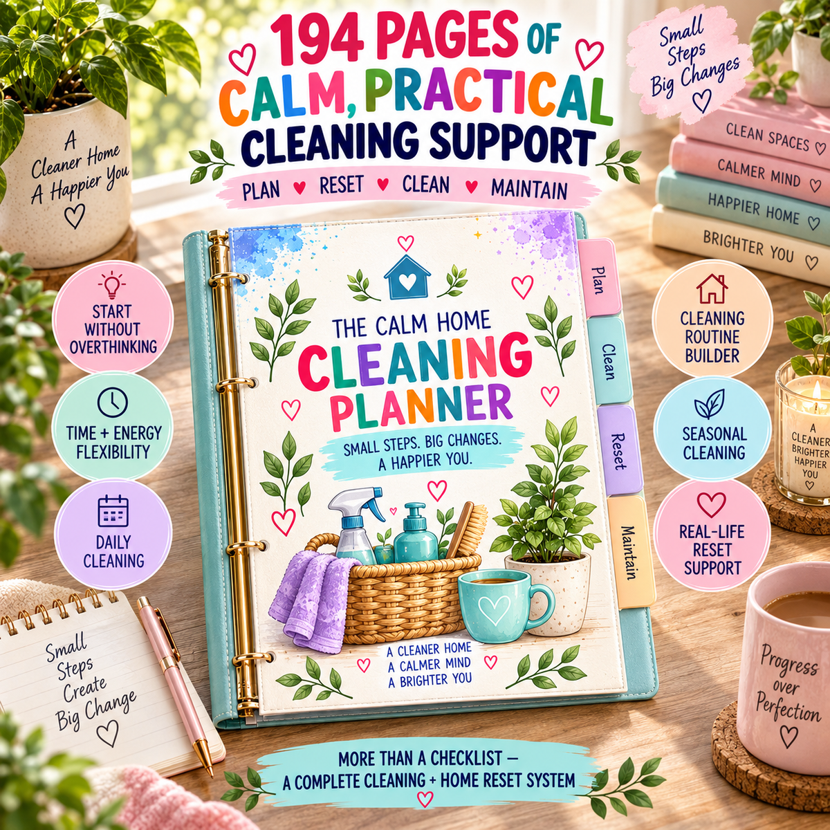 The Calm Home Cleaning Planner — Printable PDF — existing product preview 3