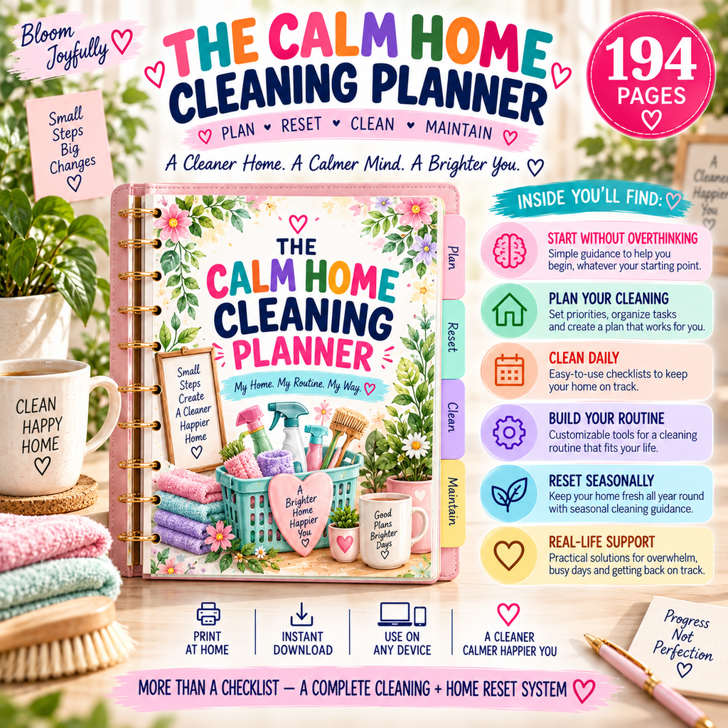 The Calm Home Cleaning Planner — Printable PDF — existing product preview 4