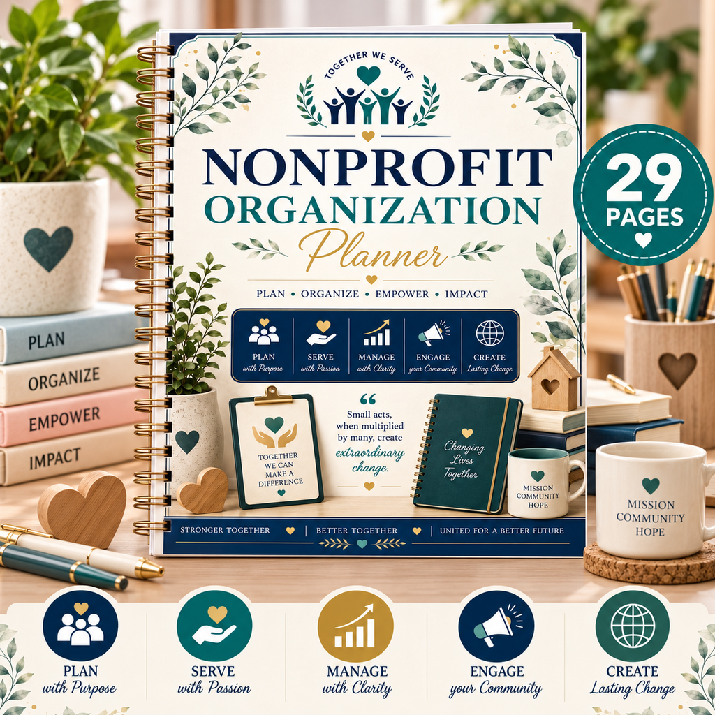 Nonprofit Organization Planner — Printable PDF — existing product preview 1