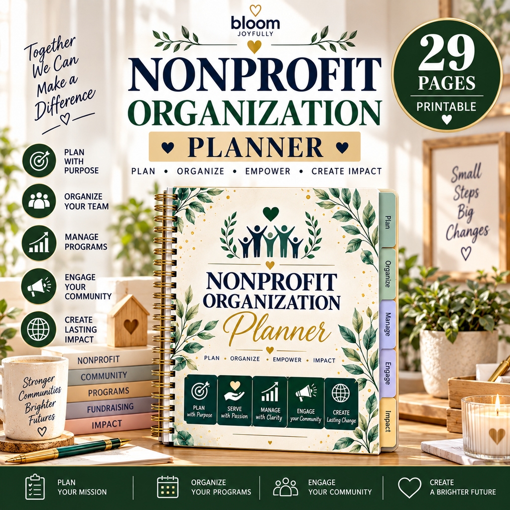 Nonprofit Organization Planner — Printable PDF — existing product preview 2