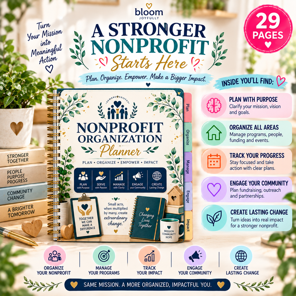 Nonprofit Organization Planner — Printable PDF — existing product preview 4