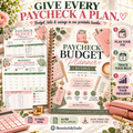 BloomJoyfullyStudio Paycheck Budget Planner, 31-page A4 digital PDF — Main Product Hero