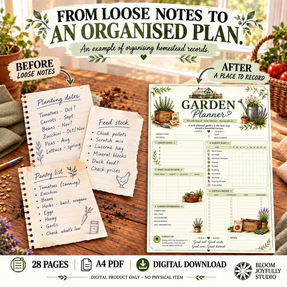 Homestead Planner Binder — 28-Page A4 Printable