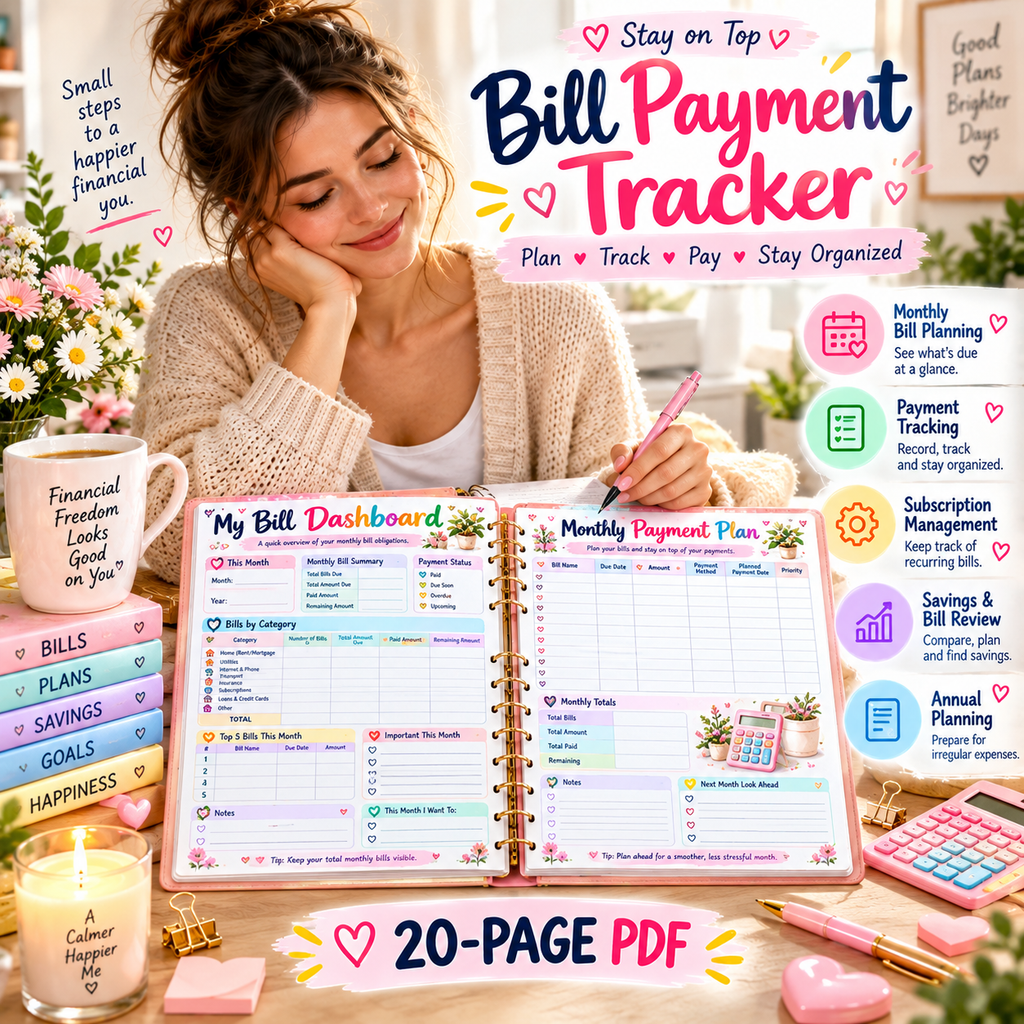 Bill Payment Tracker — Printable PDF — existing product preview 2