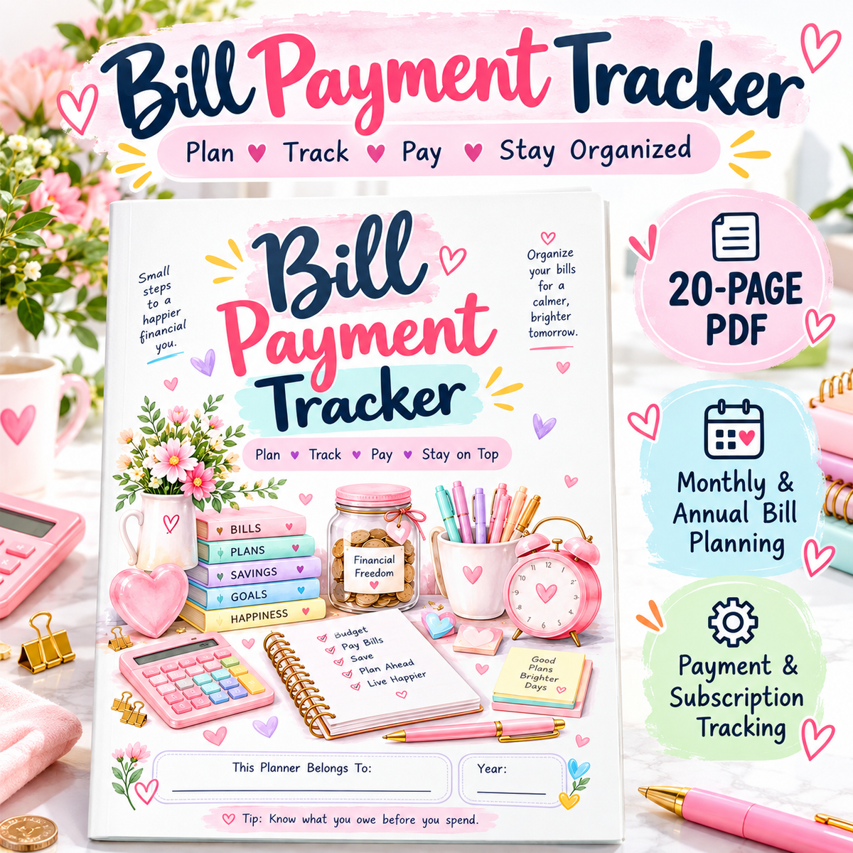 Bill Payment Tracker — Printable PDF — existing product preview 3