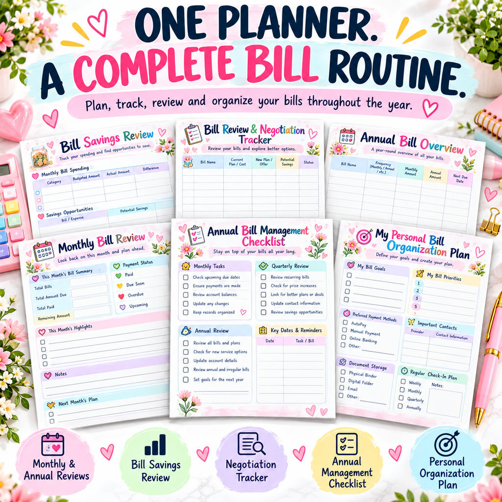 Bill Payment Tracker — Printable PDF — existing product preview 4