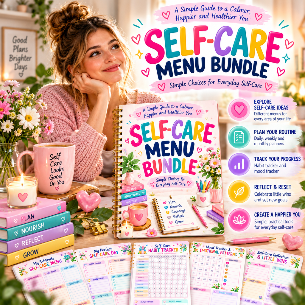 Self-Care Menu Bundle — Printable PDF — existing product preview 2