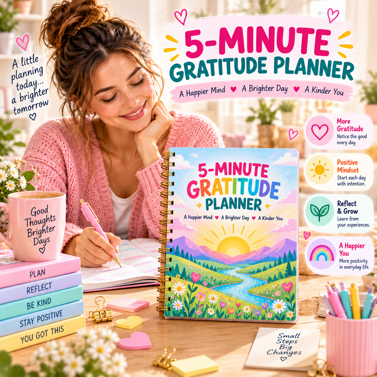 5-Minute Gratitude Planner — Printable PDF — existing product preview 2