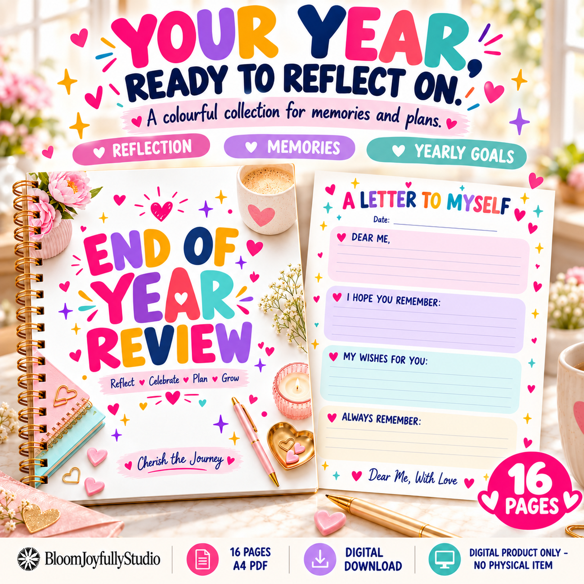 End of Year Review Bundle — 16-page A4 digital PDF, Main Product Hero