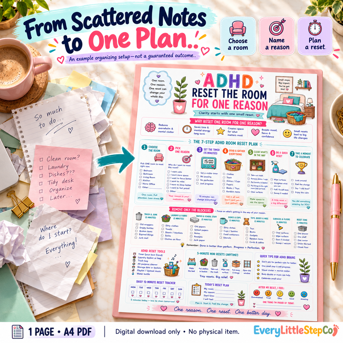 EveryLittleStepCo ED-065 one-page A4 printable worksheet, Before After Transformation Master; digital download, props excluded.