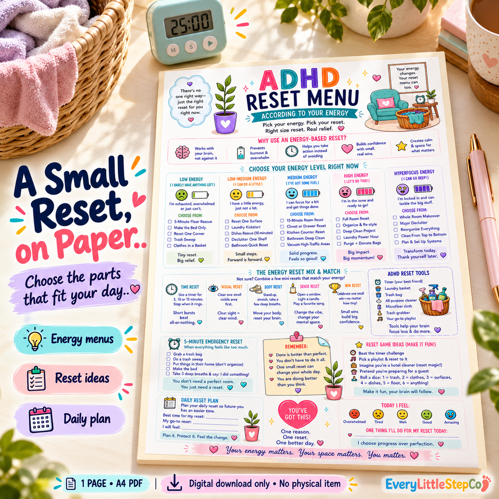 EveryLittleStepCo ED-066 one-page A4 printable worksheet, Lifestyle Hero; digital download, props excluded.