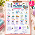 EveryLittleStepCo ADHD Body Double Cleaning Checklist, one A4 printable page – HERO – digital product, no physical item