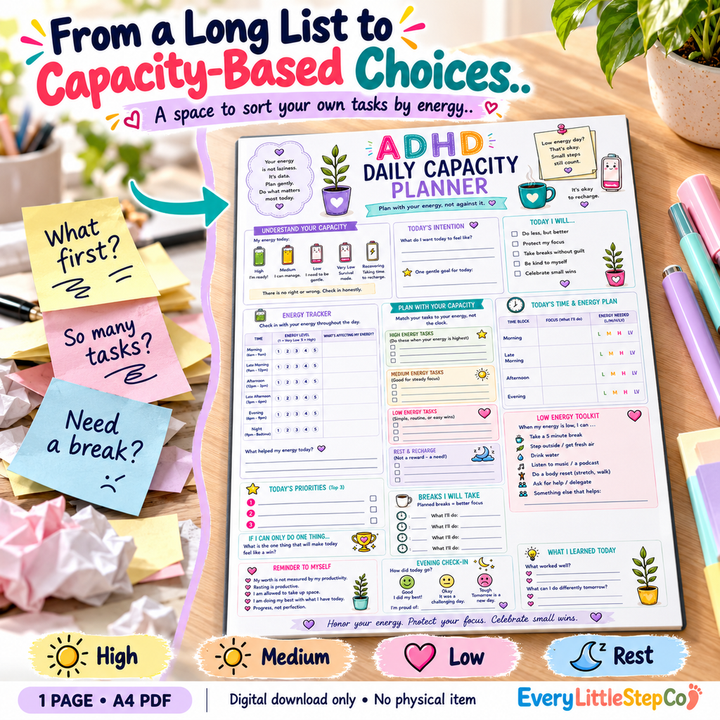 EveryLittleStepCo ADHD Daily Capacity Planner 08 digital printable writing-pad mockup