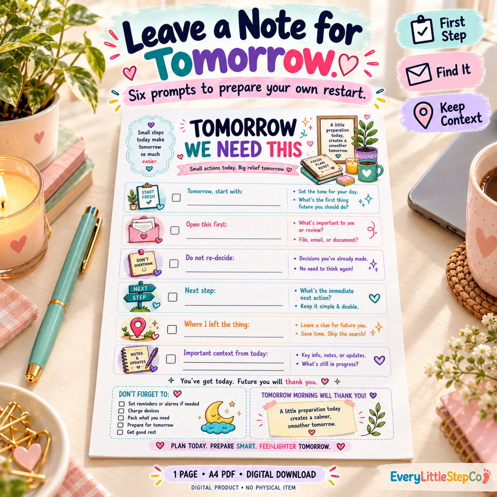EveryLittleStepCo Tomorrow We Need This 01 one-page digital printable writing-pad mockup