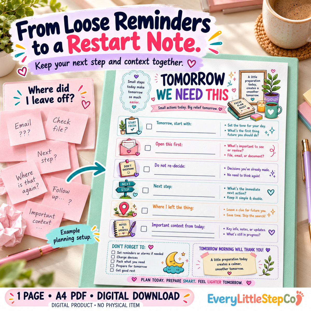 EveryLittleStepCo Tomorrow We Need This 08 one-page digital printable writing-pad mockup