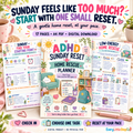 ADHD Sunday Reset and Home Rescue Planner — 17-page A4 printable PDF bundle