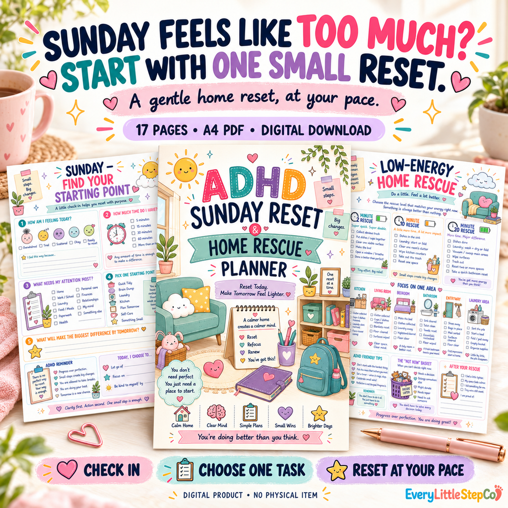 ED-089 Sunday Reset and Home Rescue Planner — 01 — 17-page A4 printable PDF