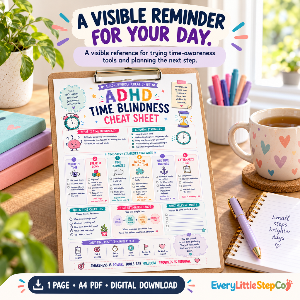 ADHD Time Blindness Cheat Sheet — Etsy 02 Lifestyle Hero