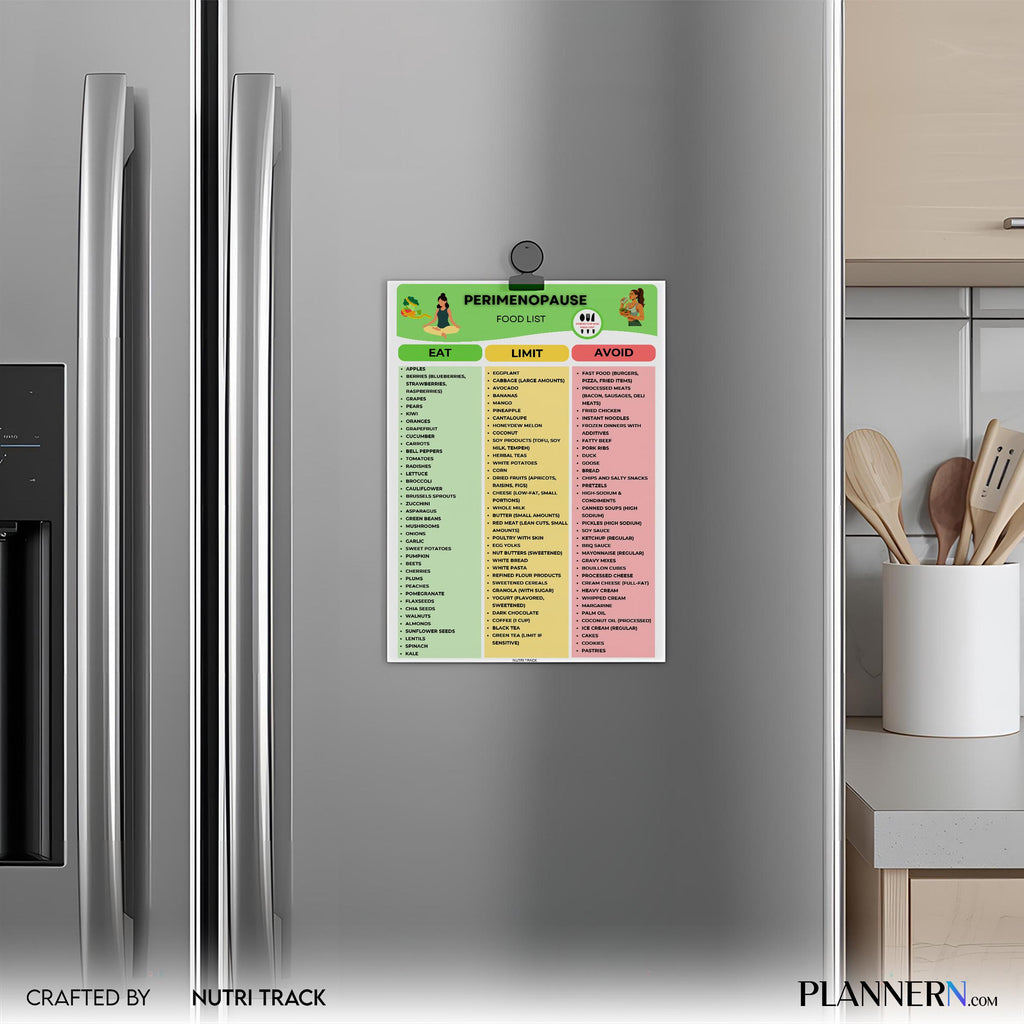 Food List Chart — Perimenopause Food List Printable, Hormone Balance Foods Chart, Low Estrogen Food List, M... | Nutri Track printable