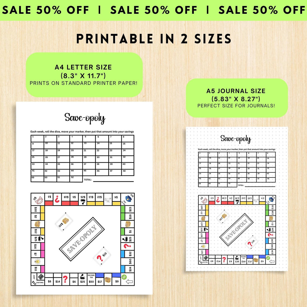 Budget Challenge — Save, opoly Savings PRINTABLE, Savings Challenge, Savings Game, Budgeting Game, Savings ... | Bloom Joyfully printable