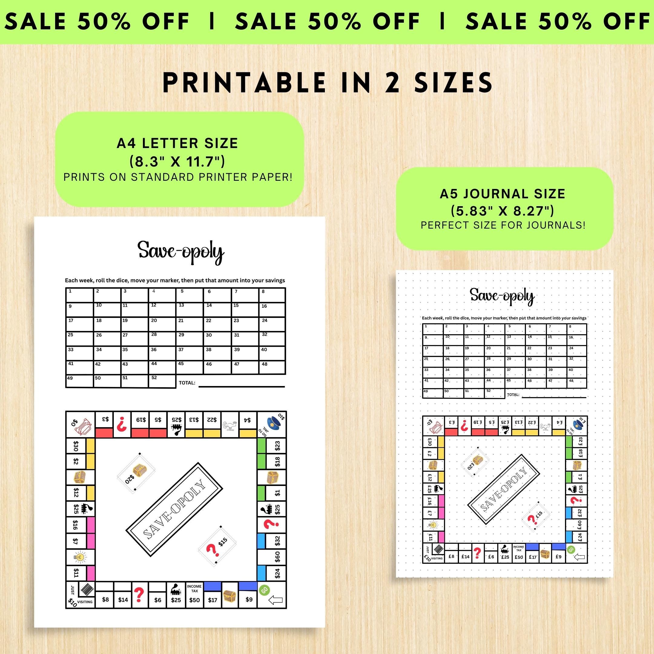 Budget Challenge — Save, opoly Savings PRINTABLE, Savings Challenge, Savings Game, Budgeting Game, Savings ... | Bloom Joyfully printable