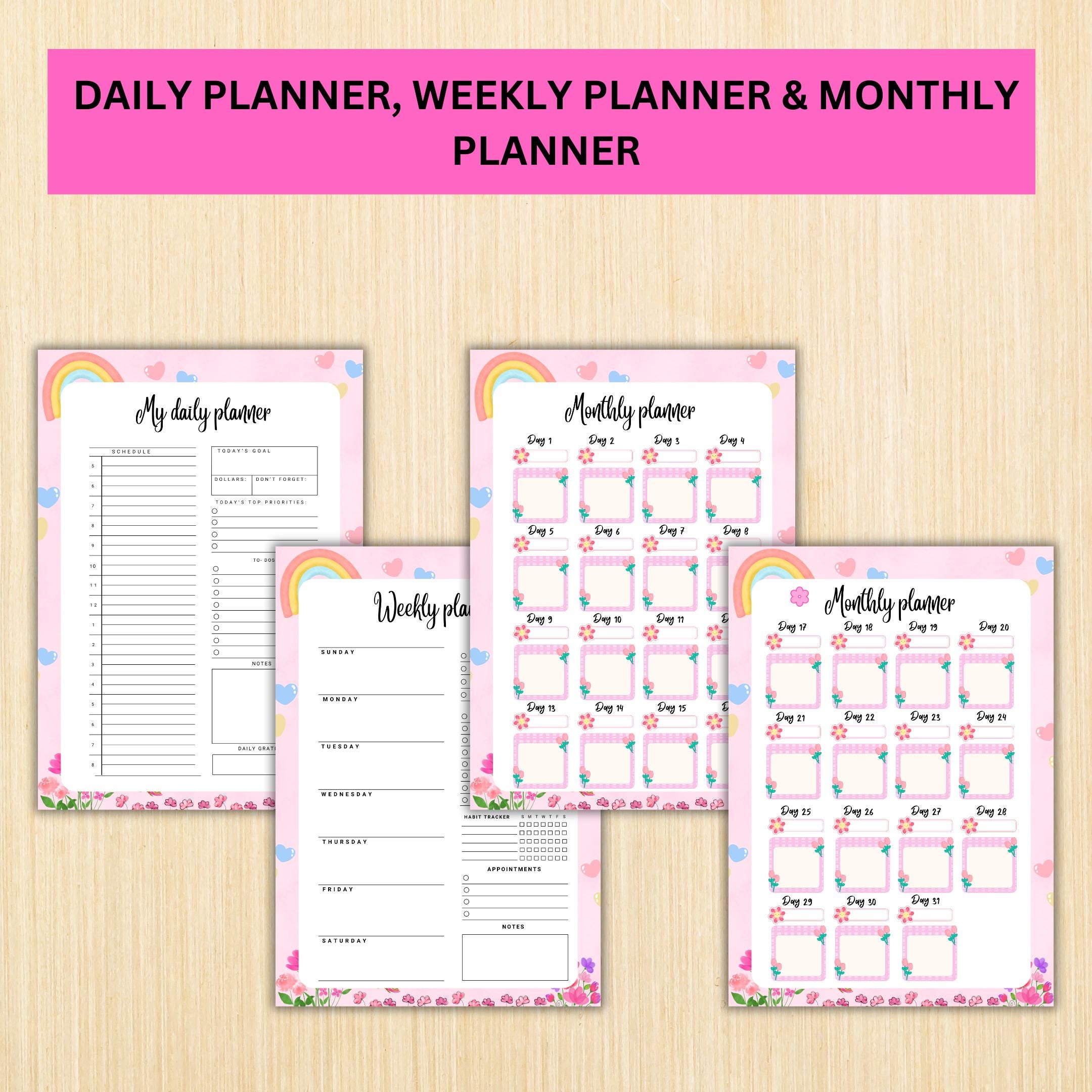 Digital Planner — MARCH Planner Bundle, Habit Tracker, Daily Reflection, Mental Health, Gratitude, Mood Tra... | Mindfulness printable