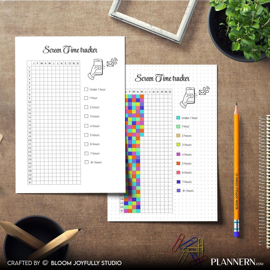 Adhd Tracker — Screen Time Tracker PRINTABLE, Digital Detox Planner, Reduce Phone Addiction, Productivity P... | Bloom Joyfully printable