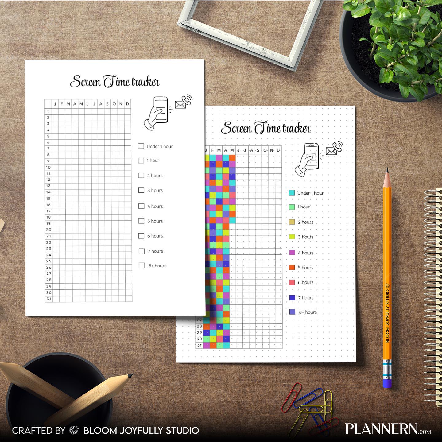 Adhd Tracker — Screen Time Tracker PRINTABLE, Digital Detox Planner, Reduce Phone Addiction, Productivity P... | Bloom Joyfully printable