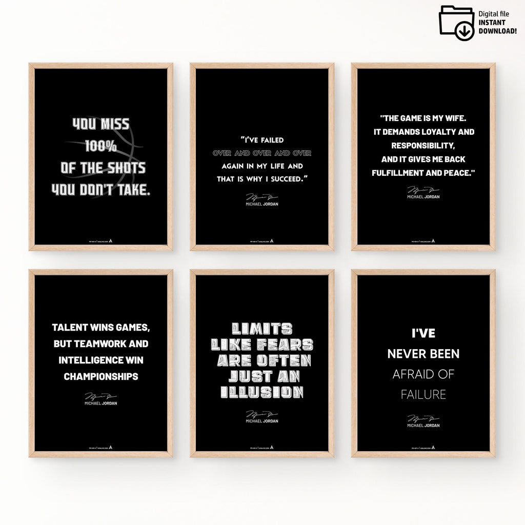 Athlete Quote — Michael Jordan Motivational Quote Print: Basketball Wall Art (Digital Download) | Aislling printable