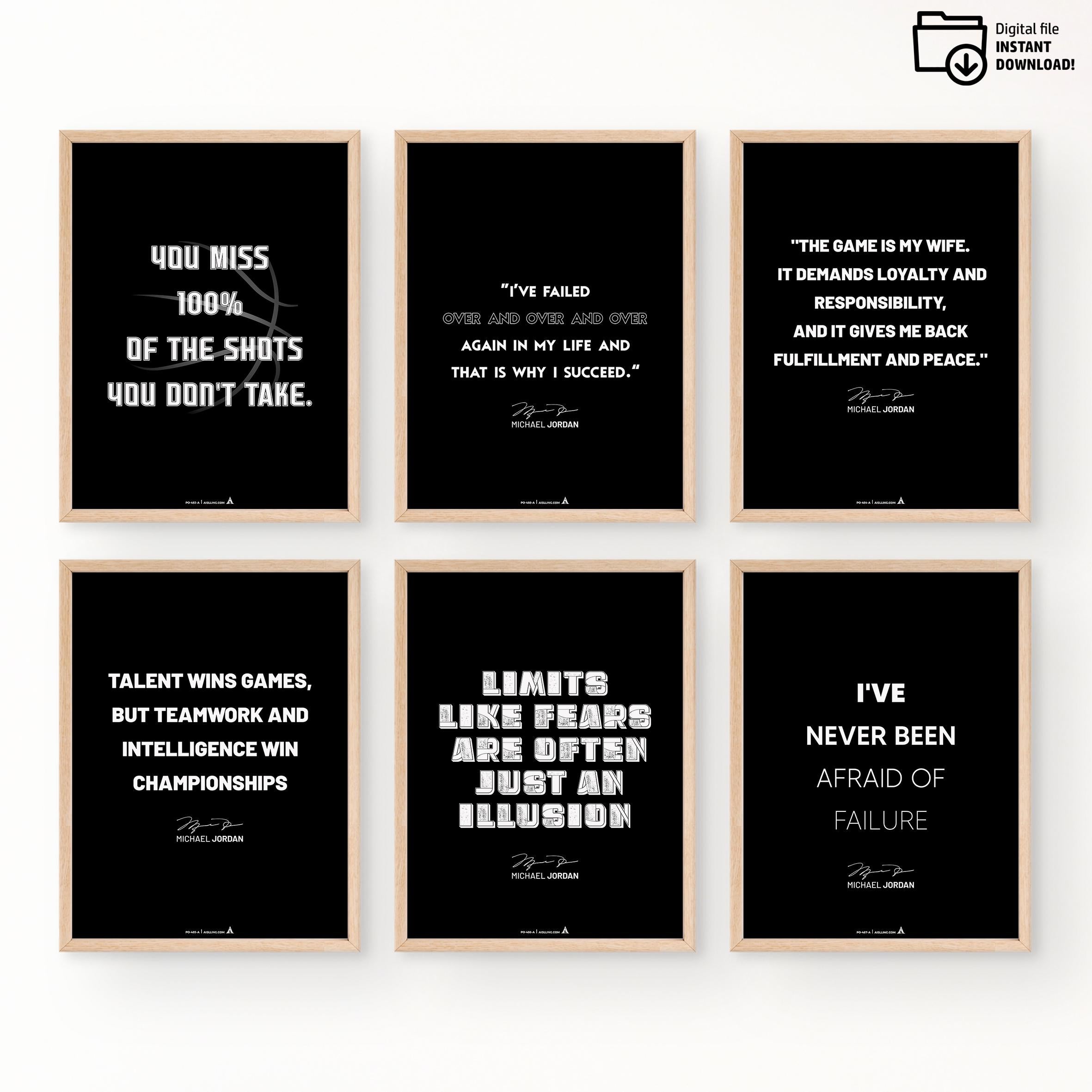 Athlete Quote — Michael Jordan Motivational Quote Print: Basketball Wall Art (Digital Download) | Aislling printable