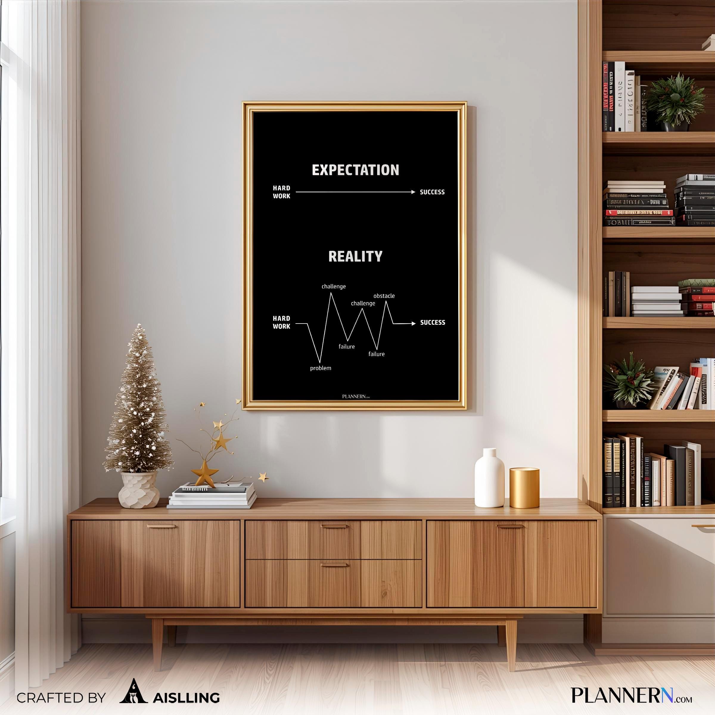 Expectation Reality — Expectation and Reality Quote Poster – Relatable Humor Wall Art, Funny Meme Decor, Mi... | Aislling printable
