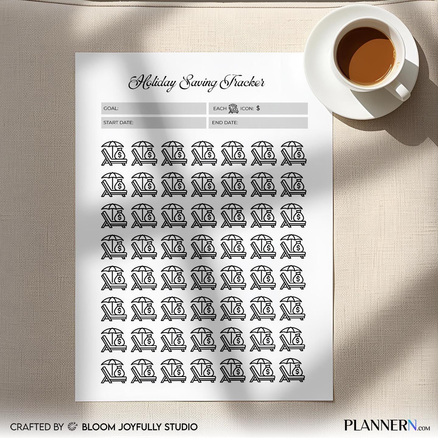 Budget Planner — Holiday Fund Trader PRINTABLE, Holiday Savings Tracker, Vacation Savings Planner, Travel B... | Bloom Joyfully printable