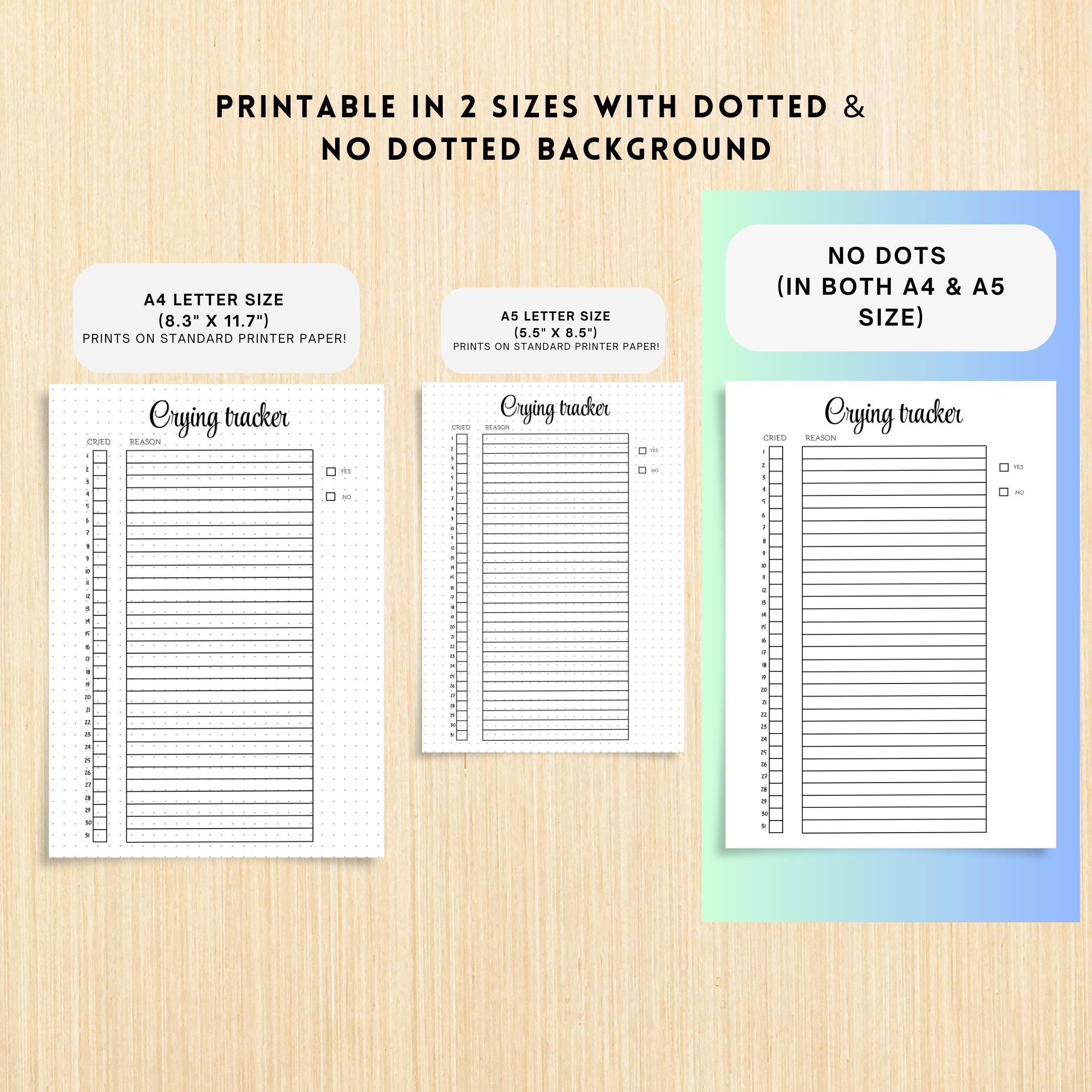 Anxiety Tracker — Crying Tracker PRINTABLE, Mental Health Tracker, Emotional Release Log, Crying Pattern Tr... | Mindfulness printable