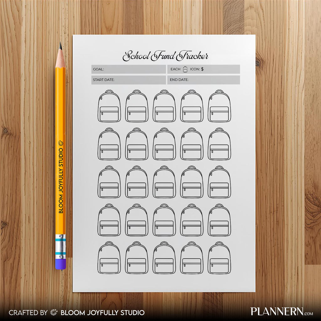 Back To School — School Fund Tracker PRINTABLE, Education Savings Tracker, School Savings Planner, Savings ... | Bloom Joyfully printable