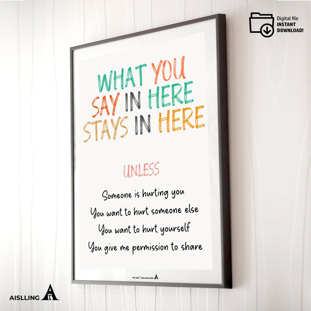 Calming Kit — What You Say Stay In Here, therapy office poster, social emotional learning, grow your mind p... | Mindfulness printable