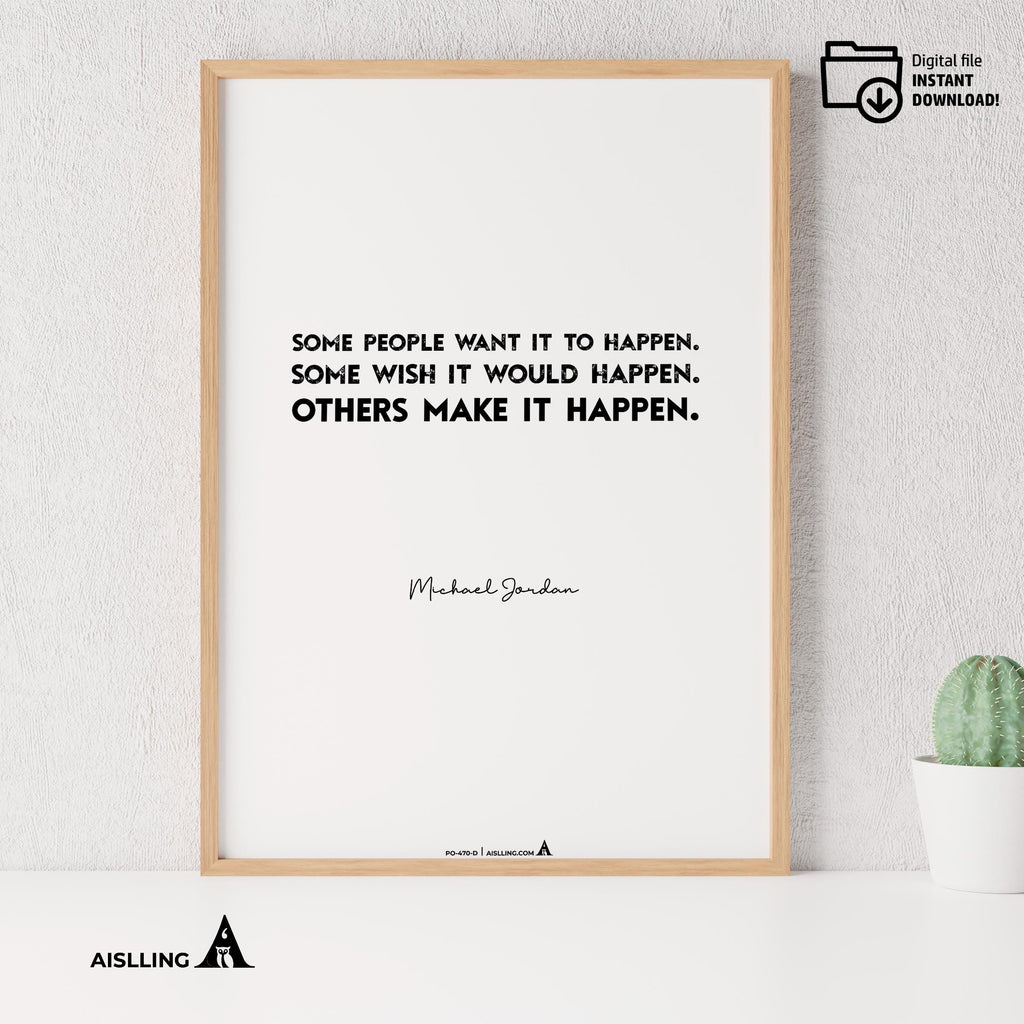 Air Jordan — Michael Jordan Motivational Quote Poster: NBA Sports Art (Digital Download) | Aislling printable