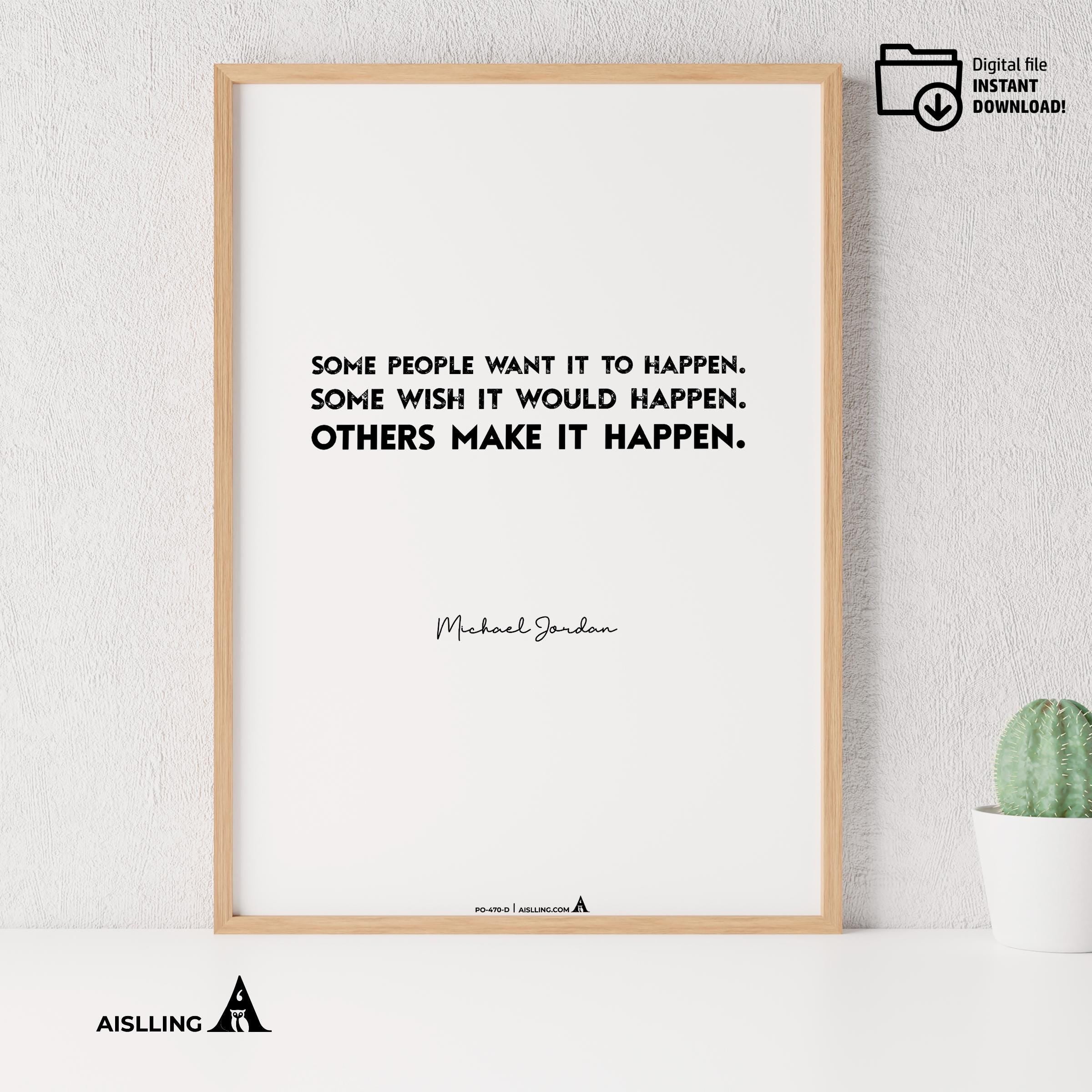 Air Jordan — Michael Jordan Motivational Quote Poster: NBA Sports Art (Digital Download) | Aislling printable