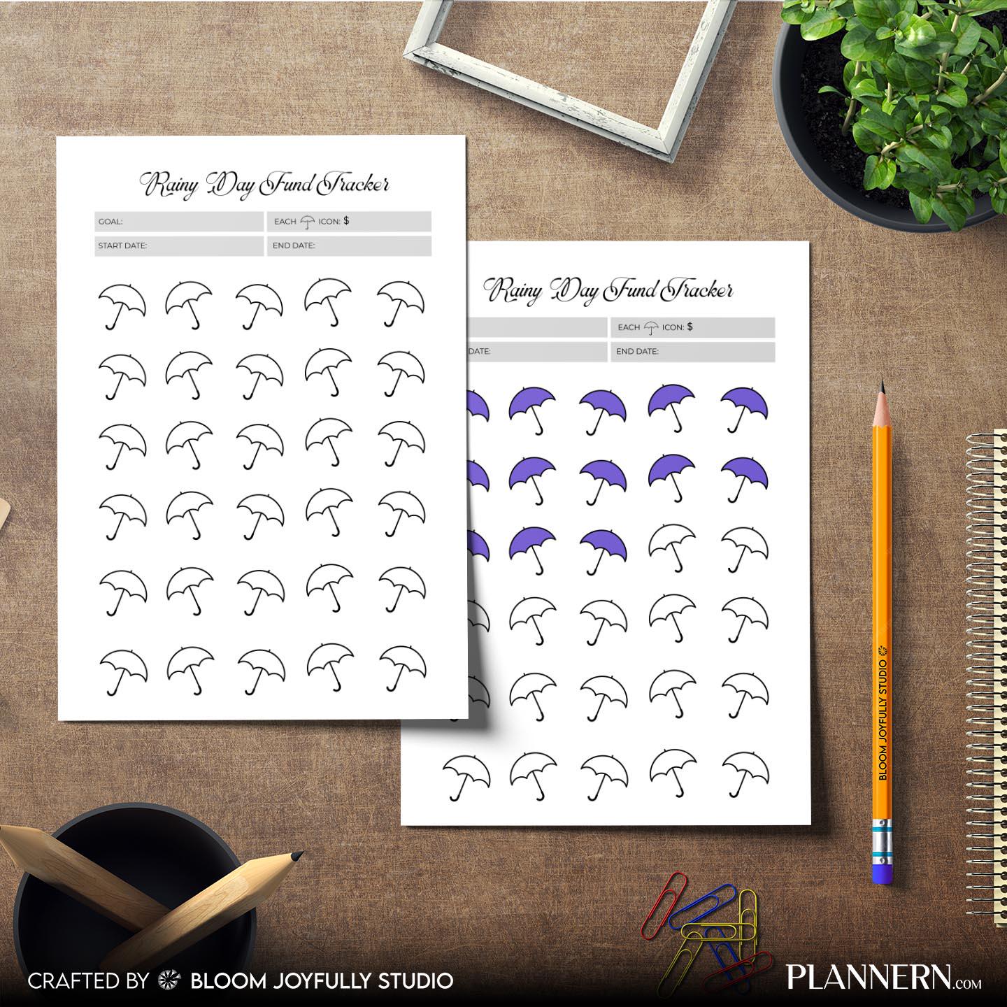 Budget Printable — Rainy Day Fund Tracker PRINTABLE, Emergency Savings tracker, Savings Goal Planner, Budge... | Bloom Joyfully printable
