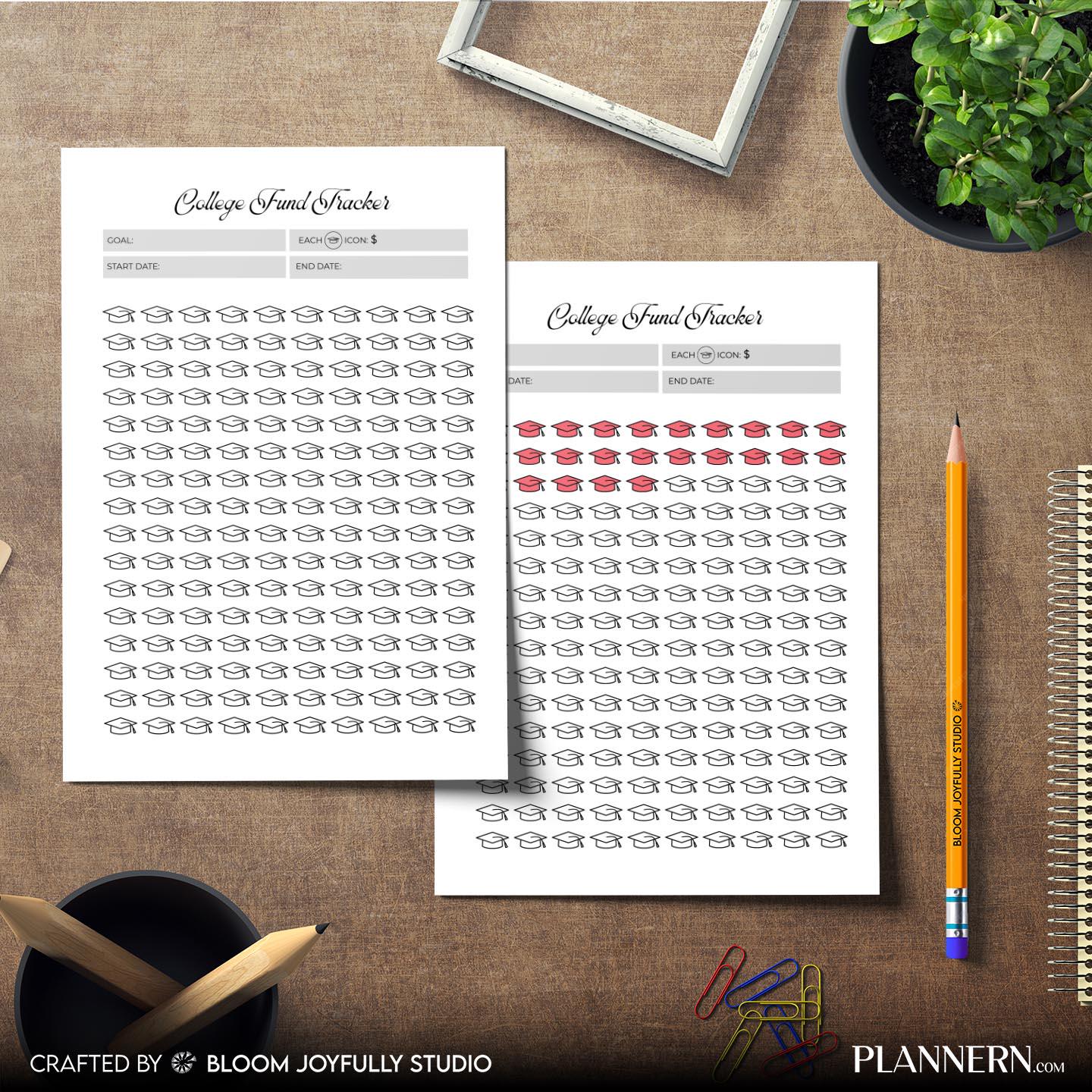 Budget Planner — College Fund Tracker Printable, Savings Goal PDF, College Savings Planner, Education Fund ... | Bloom Joyfully printable