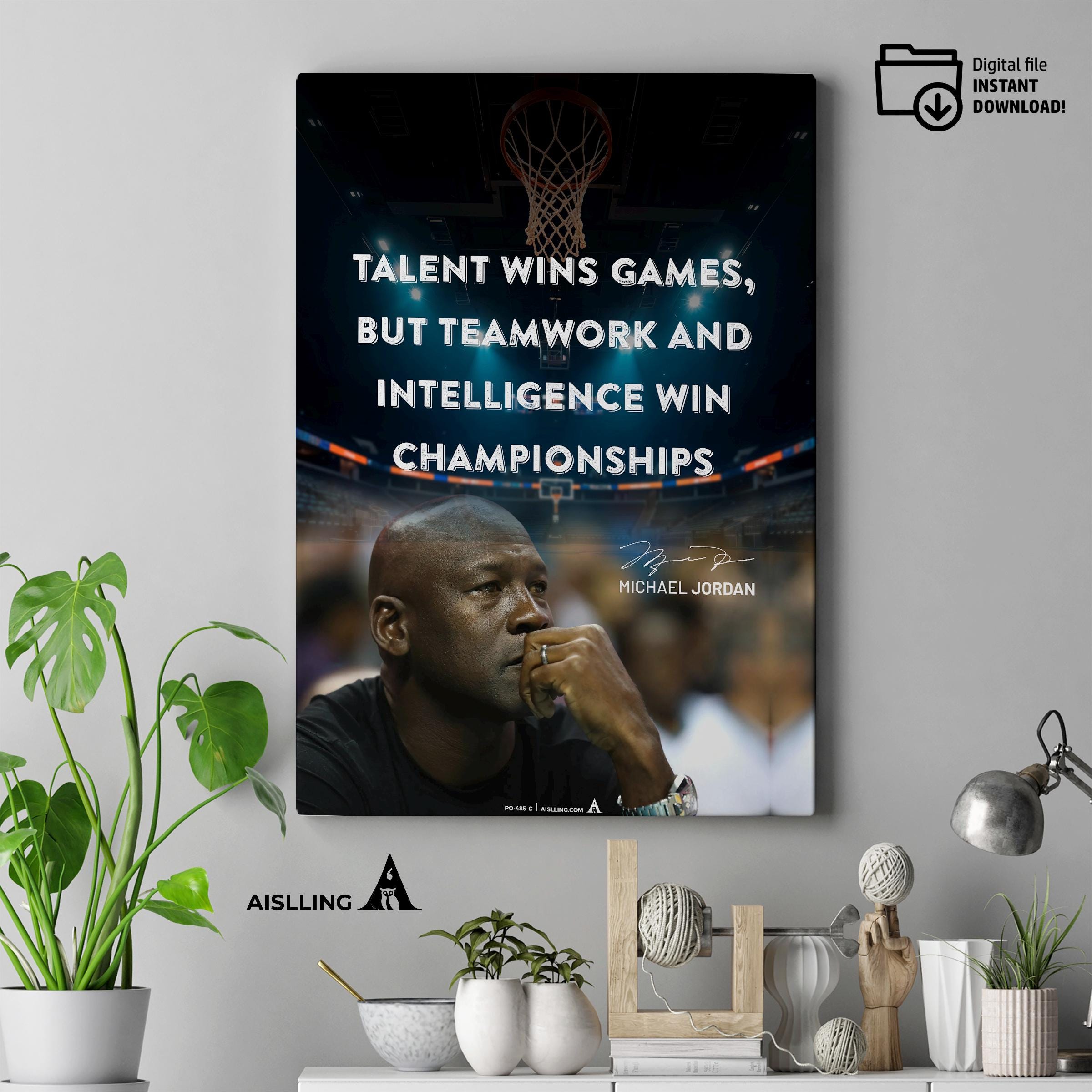 Basketball Art — Michael Jordan Motivational Quote Art: Basketball Sports Decor (Digital Download) | Aislling printable