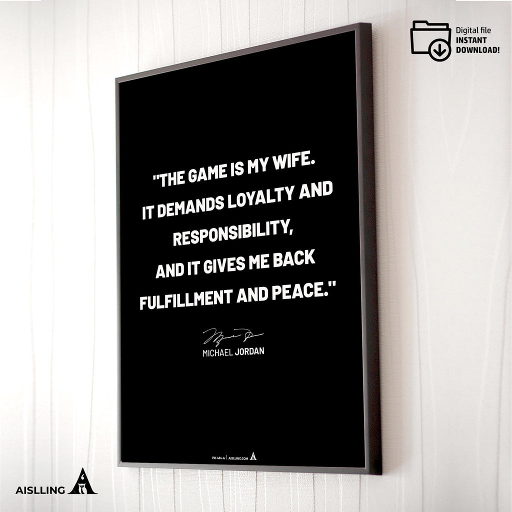 Basketball Art — Michael Jordan Inspirational Quote Poster: Basketball Legend Art (Digital Download) | Aislling printable
