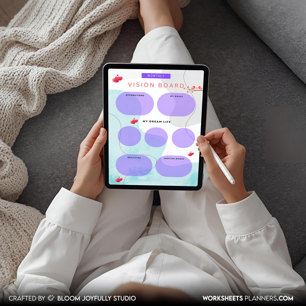 2026 Goals — 2026 Monthly VISION BOARD, Goals, Affirmations, Emotions, Dream Life, Gratitude, Printable PDF... | Mindfulness printable