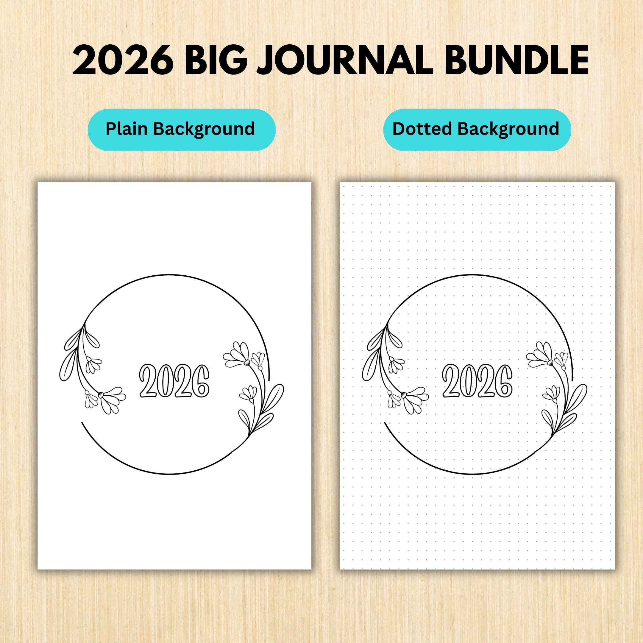 2026 BIG JOURNAL BUNDLE, Calendar, Cover Page, Monthly, Yearly Planner, Mood Tracker, Digital Planner Pages... | Mindfulness printable