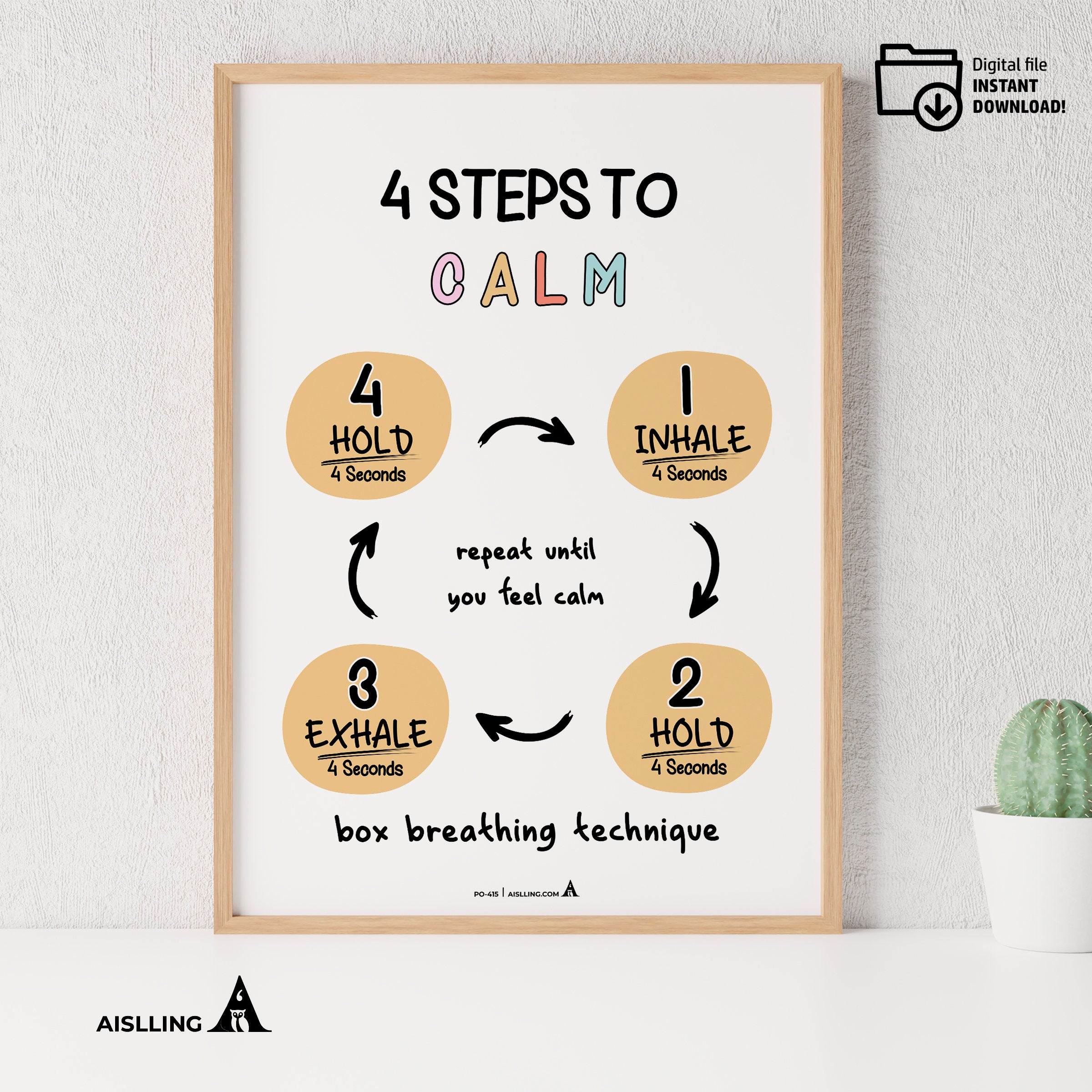 Adhd Worksheets — Anxiety, breathing technique, calming corner, mindfulness technique poster, therapy offic... | Mindfulness printable