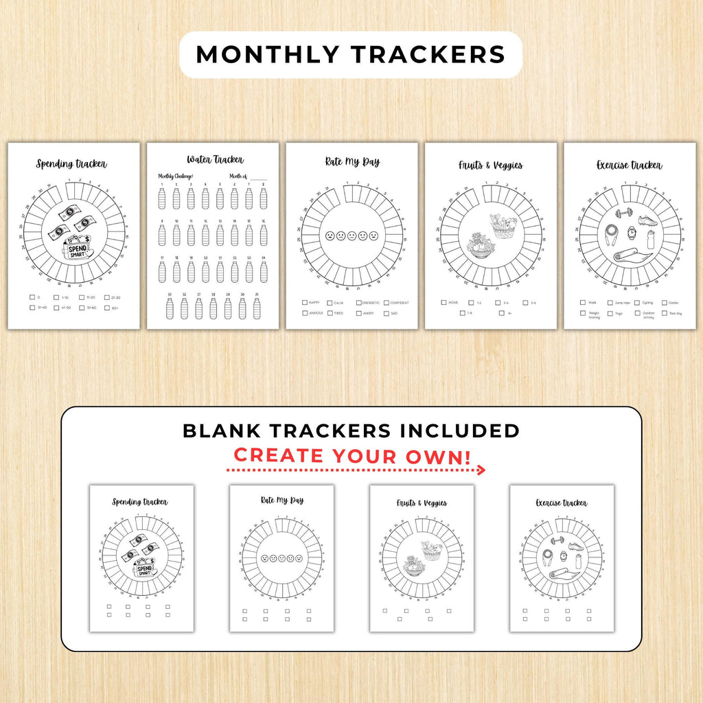 Budget Tracker — January Journal Bundle, Printable Journal pages, Winter Planner, July Planner, Habit Track... | Mindfulness printable