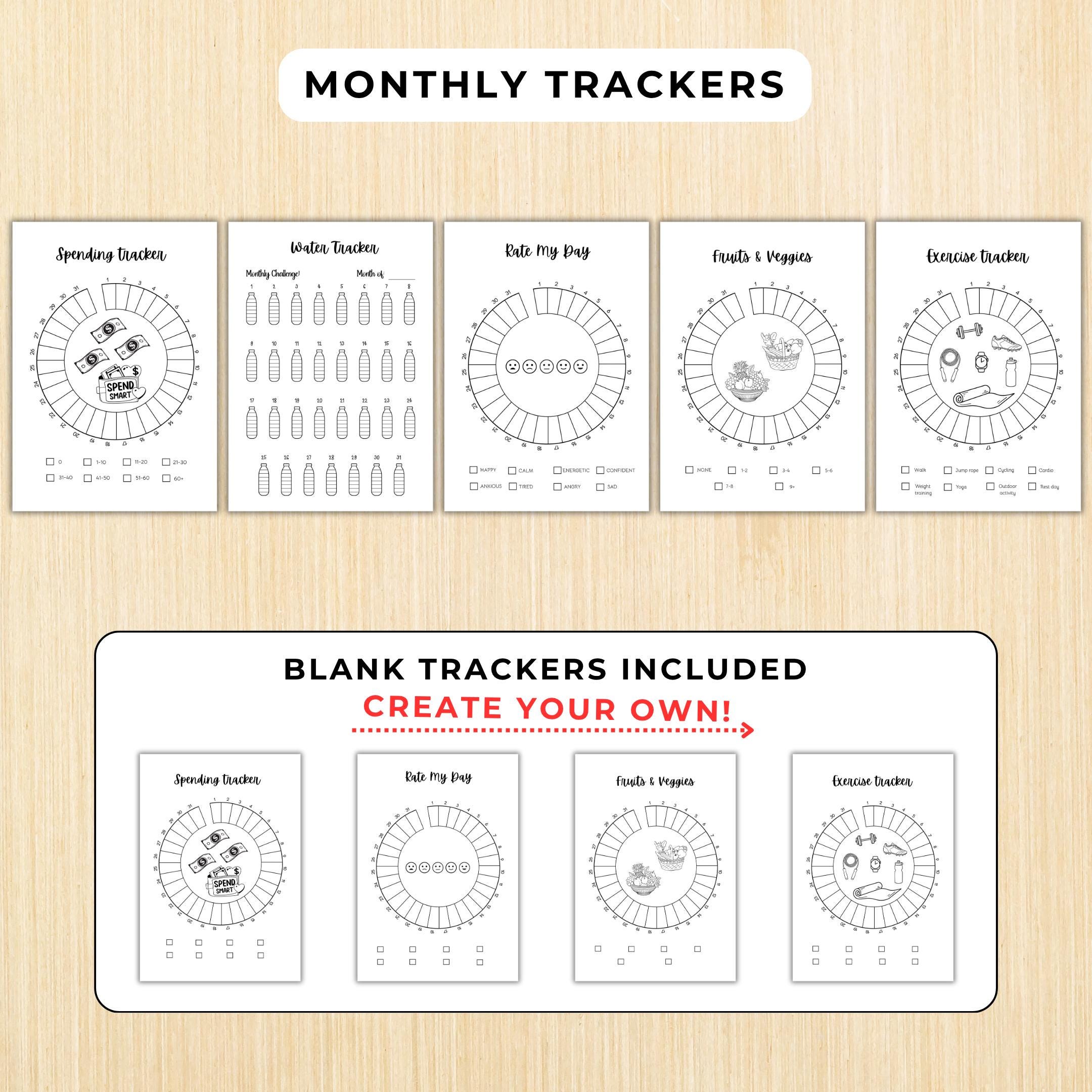 Budget Tracker — January Journal Bundle, Printable Journal pages, Winter Planner, July Planner, Habit Track... | Mindfulness printable
