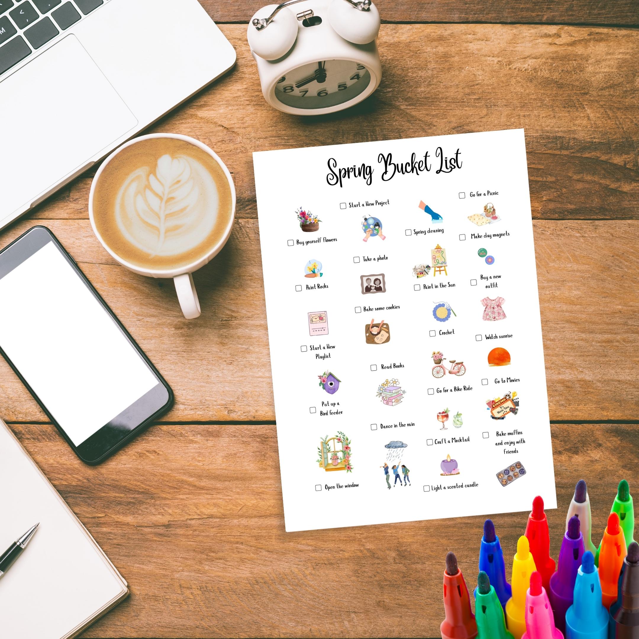 Activity List — Seasonal BUCKET LIST Printable, Spring Bucket List, Summer Bucket List, Fall Bucket List, W... | Bloom Joyfully printable