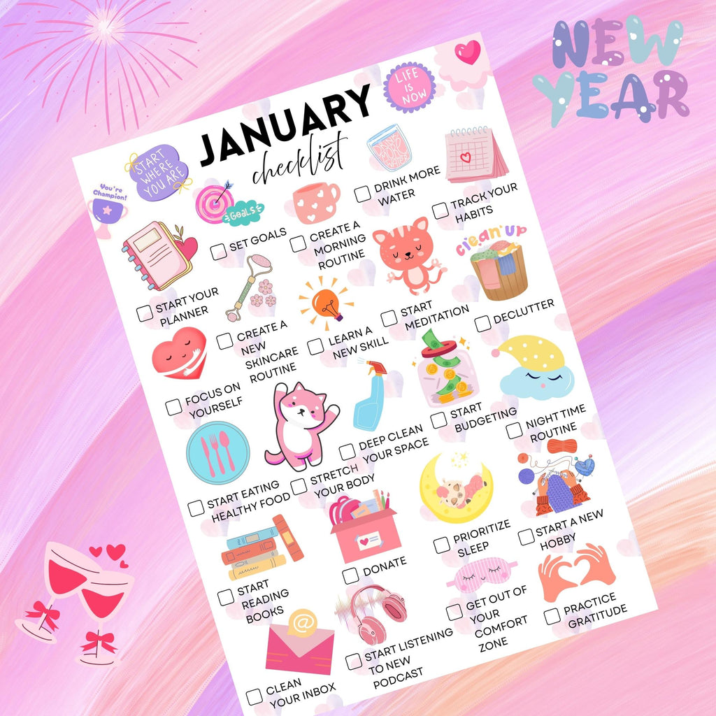 2026 Big Journal — January Checklist PRINTABLE, New Year Reset Planner, January Monthly Checklist, A4 & A5 ... | Bloom Joyfully printable