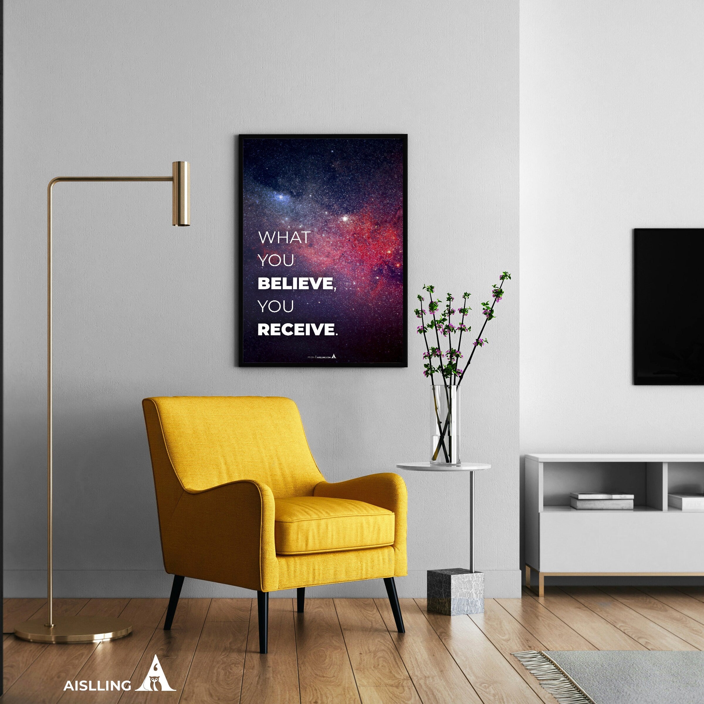 Aislling — What you believe you receive, Quote Poster Printables, Inspirational Quote Poster, Motivational ... | Aislling printable